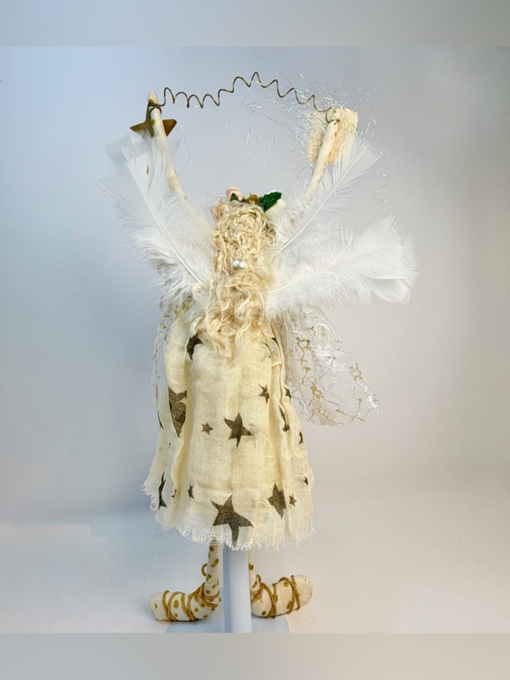 Hanging Angel Doll 15” Cloth Star Sign Cottage Farmhouse Decor - Picture 8 of 13